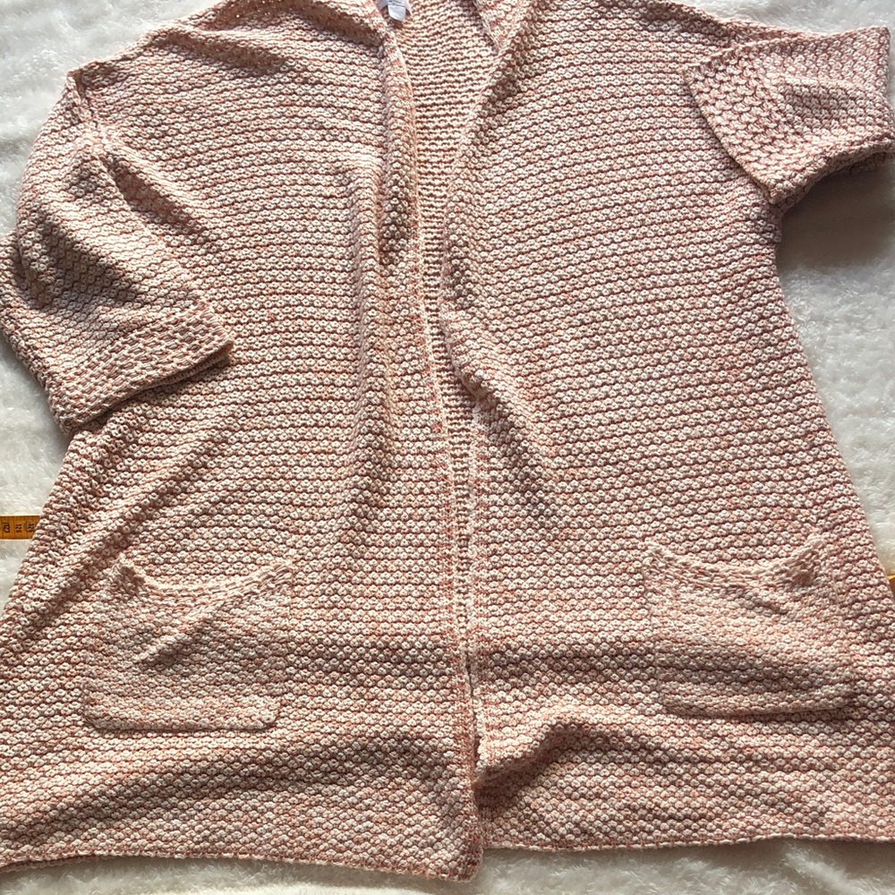 New York & Company Pink Textured Cardigan